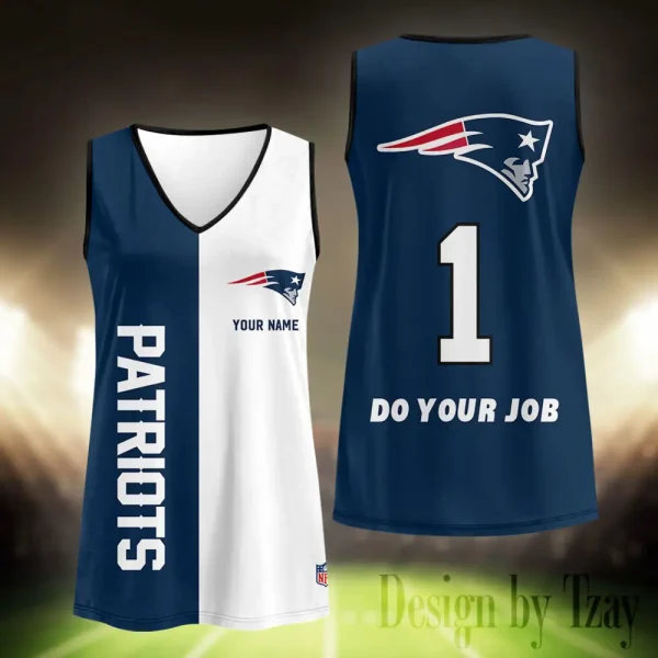 New England Patriots Summer Casual Women's Tank Vest Sleeveless SPTVNECKWVTS420 - Image 2