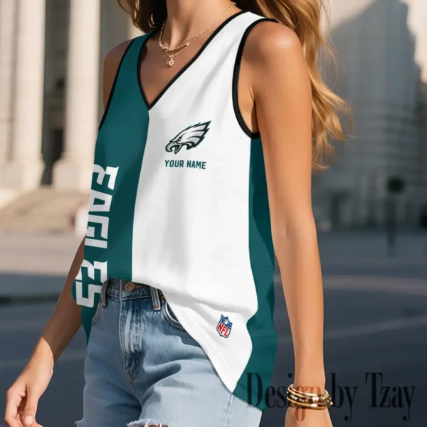 Philadelphia Eagles Summer Casual Women's Tank Vest Sleeveless SPTVNECKWVTS424