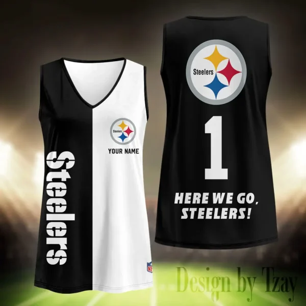 Pittsburgh Steelers Summer Casual Women's Tank Vest Sleeveless SPTVNECKWVTS425 - Image 2