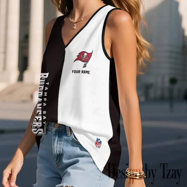 Tampa Bay Buccaneers Summer Casual Women's Tank Vest Sleeveless SPTVNECKWVTS428