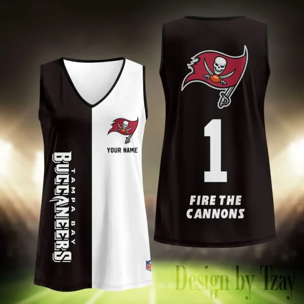 Tampa Bay Buccaneers Summer Casual Women's Tank Vest Sleeveless SPTVNECKWVTS428 - Image 2