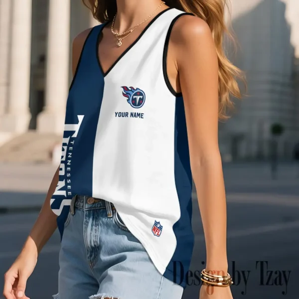 Tennessee Titans Summer Casual Women's Tank Vest Sleeveless SPTVNECKWVTS429