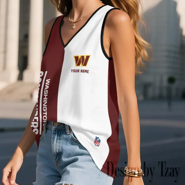 Washington Commanders Summer Casual Women's Tank Vest Sleeveless SPTVNECKWVTS430