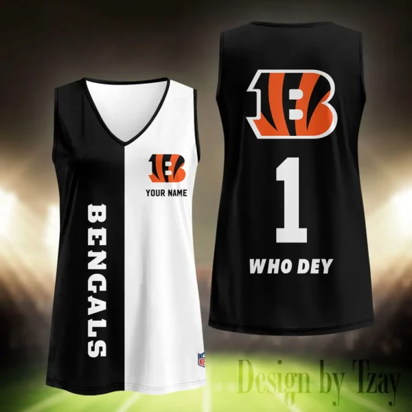 Cincinnati Bengals Summer Casual Women's Tank Vest Sleeveless SPTVNECKWVTS432