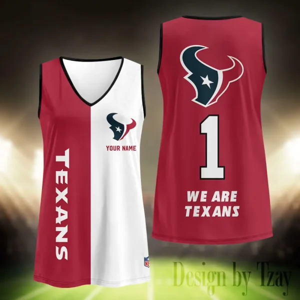 Houston Texans Summer Casual Women's Tank Vest Sleeveless SPTVNECKWVTS436