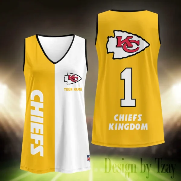 Kansas City Chiefs Summer Casual Women's Tank Vest Sleeveless SPTVNECKWVTS438 - Image 2