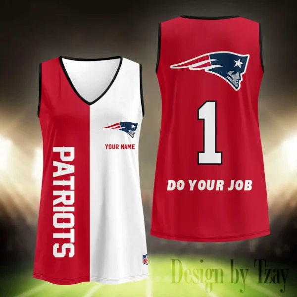 New England Patriots Summer Casual Women's Tank Vest Sleeveless SPTVNECKWVTS443 - Image 2