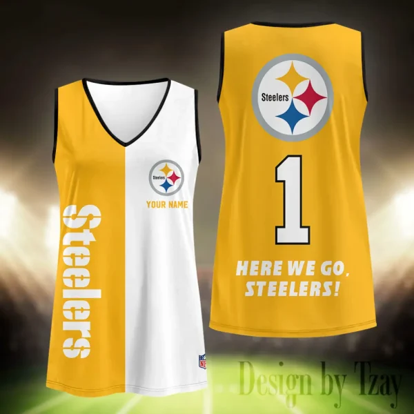 Pittsburgh Steelers Summer Casual Women's Tank Vest Sleeveless SPTVNECKWVTS446 - Image 2