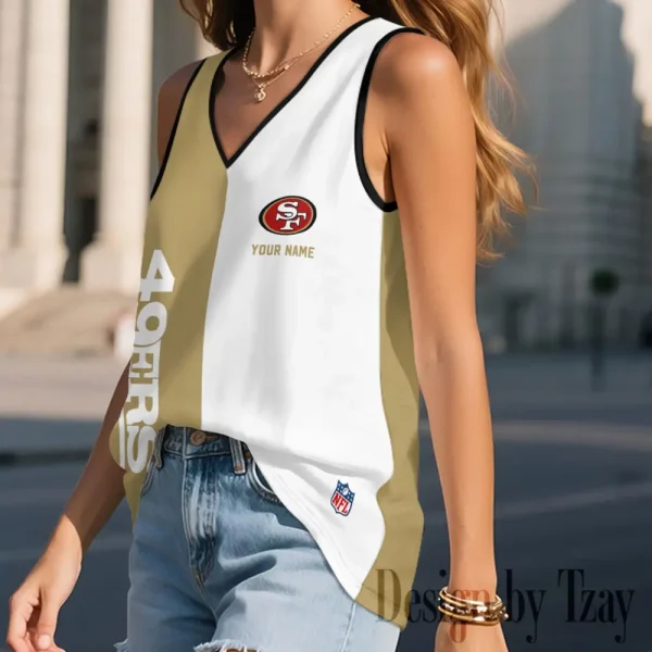 San Francisco 49ers Summer Casual Women's Tank Vest Sleeveless SPTVNECKWVTS447