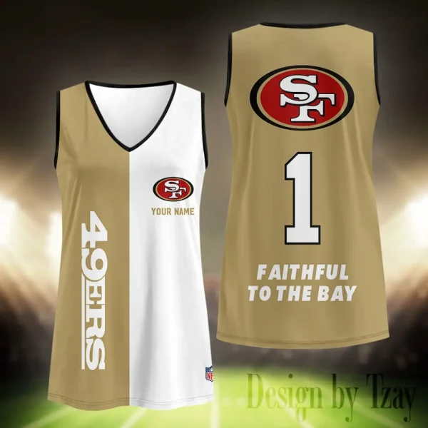 San Francisco 49ers Summer Casual Women's Tank Vest Sleeveless SPTVNECKWVTS447 - Image 2