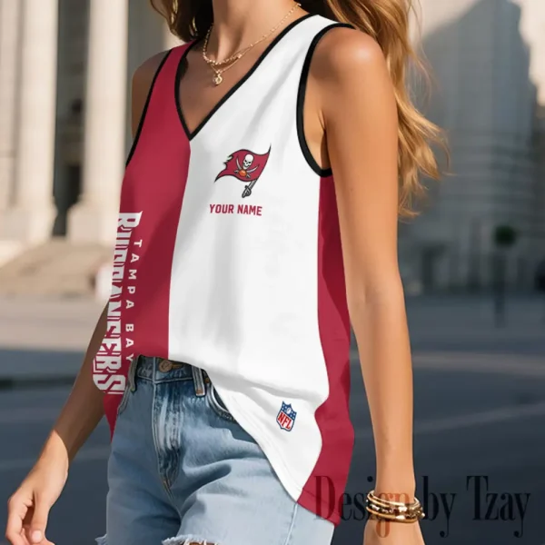 Tampa Bay Buccaneers Summer Casual Women's Tank Vest Sleeveless SPTVNECKWVTS449