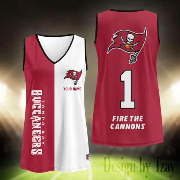 Tampa Bay Buccaneers Summer Casual Women's Tank Vest Sleeveless SPTVNECKWVTS449 - Image 2