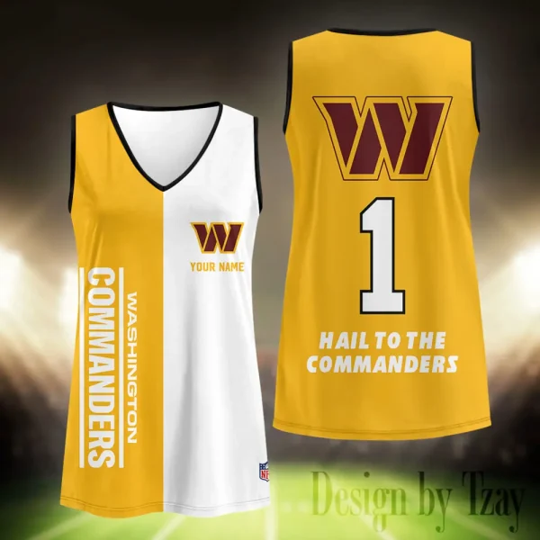 Washington Commanders Summer Casual Women's Tank Vest Sleeveless SPTVNECKWVTS451 - Image 2
