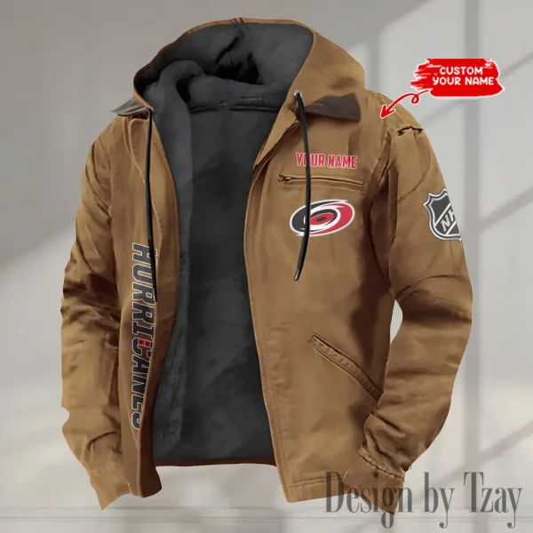 Carolina Hurricanes Men's Casual Padded Jacket Hooded Trending 2025 SPTPJH101