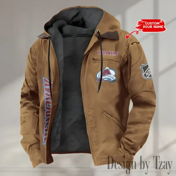 Colorado Avalanche Men's Casual Padded Jacket Hooded Trending 2025 SPTPJH103