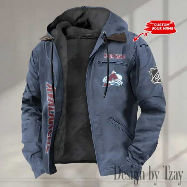 Colorado Avalanche Men's Casual Padded Jacket Hooded Trending 2025 SPTPJH103 - Image 3
