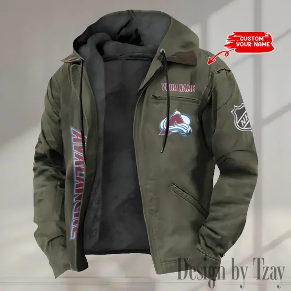 Colorado Avalanche Men's Casual Padded Jacket Hooded Trending 2025 SPTPJH103 - Image 4