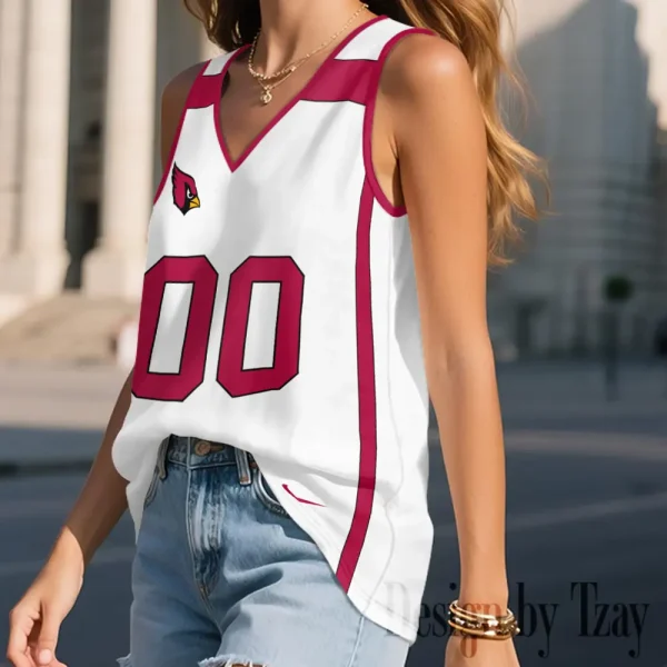 Arizona Cardinals Summer Casual Women's Tank Vest Sleeveless SPTVNECKWVTS452