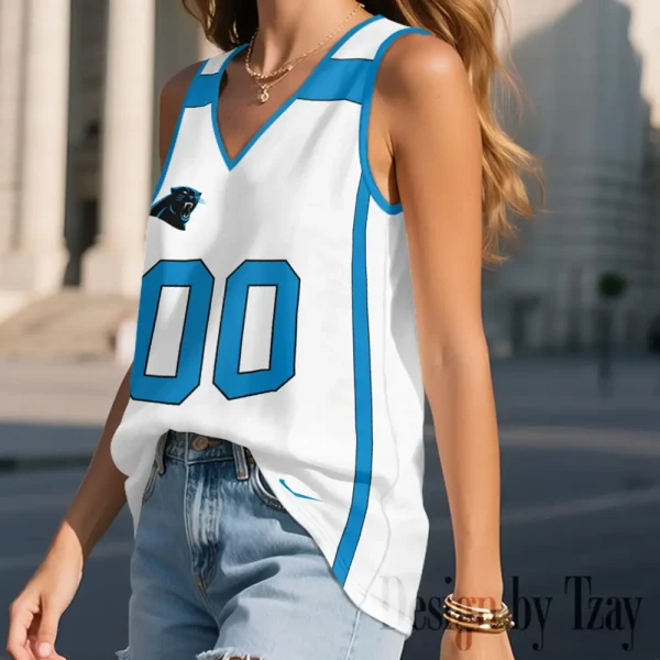Carolina Panthers Summer Casual Women's Tank Vest Sleeveless SPTVNECKWVTS456