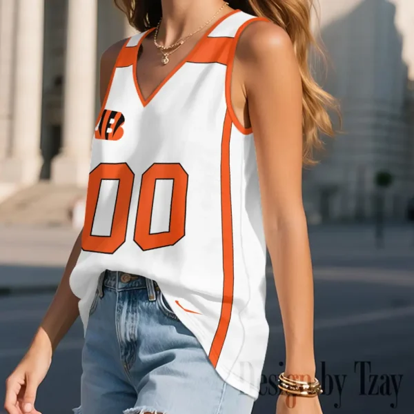 Cincinnati Bengals Summer Casual Women's Tank Vest Sleeveless SPTVNECKWVTS458