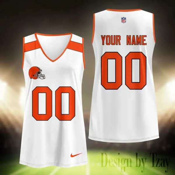 Cleveland Browns Summer Casual Women's Tank Vest Sleeveless SPTVNECKWVTS459 - Image 2