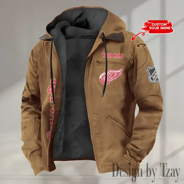 Detroit Red Wings  Men's Casual Padded Jacket Hooded Trending 2025 SPTPJH106 - Image 4