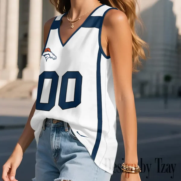 Denver Broncos Summer Casual Women's Tank Vest Sleeveless SPTVNECKWVTS461