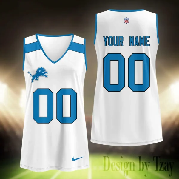 Detroit Lions Summer Casual Women's Tank Vest Sleeveless SPTVNECKWVTS462 - Image 2