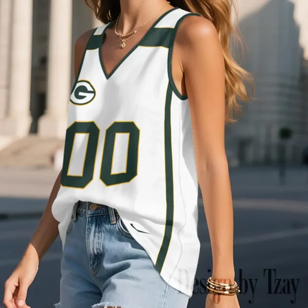 Green Bay Packers Summer Casual Women's Tank Vest Sleeveless SPTVNECKWVTS463