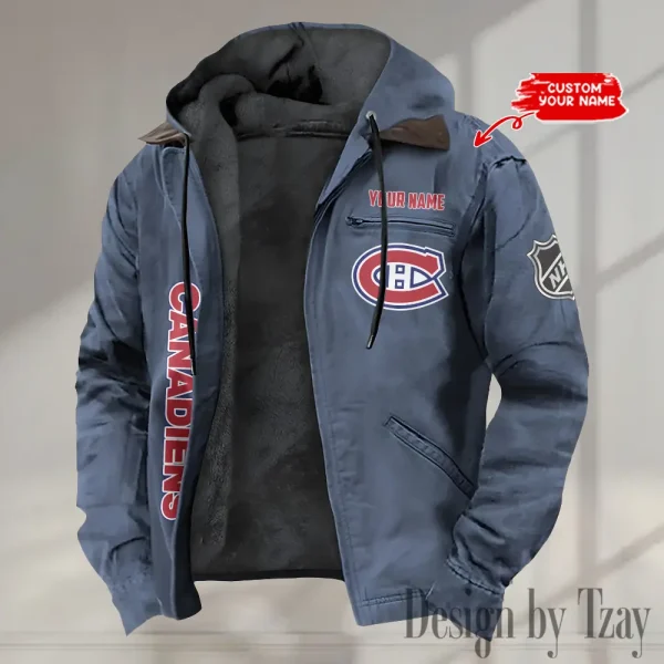 Montréal Canadiens Men's Casual Padded Jacket Hooded Trending 2025 SPTPJH109 - Image 2