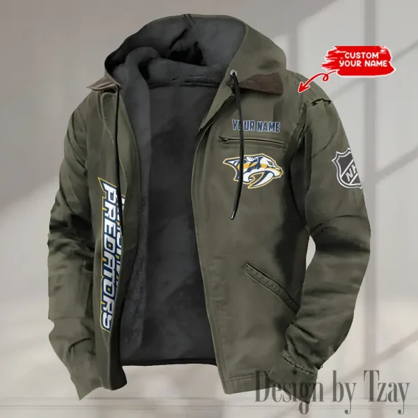 Nashville Predators Men's Casual Padded Jacket Hooded Trending 2025 SPTPJH110 - Image 3