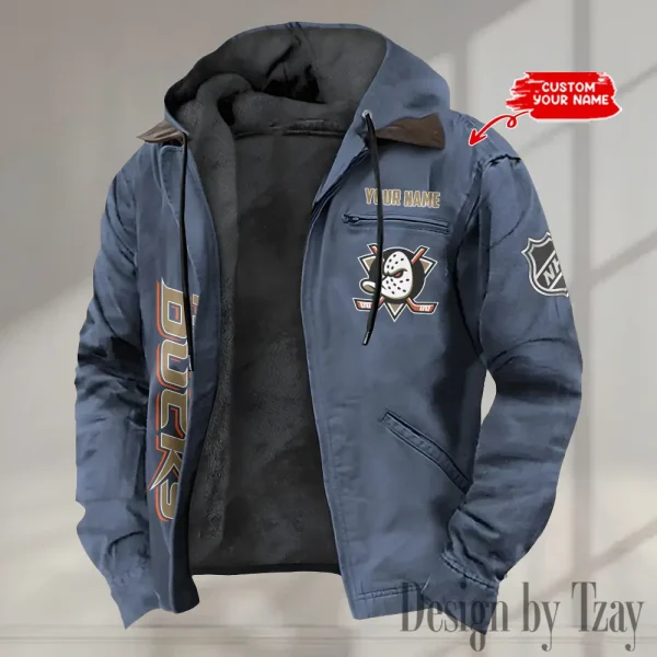 Anaheim Ducks Men's Casual Padded Jacket Hooded Trending 2025 SPTPJH111 - Image 2