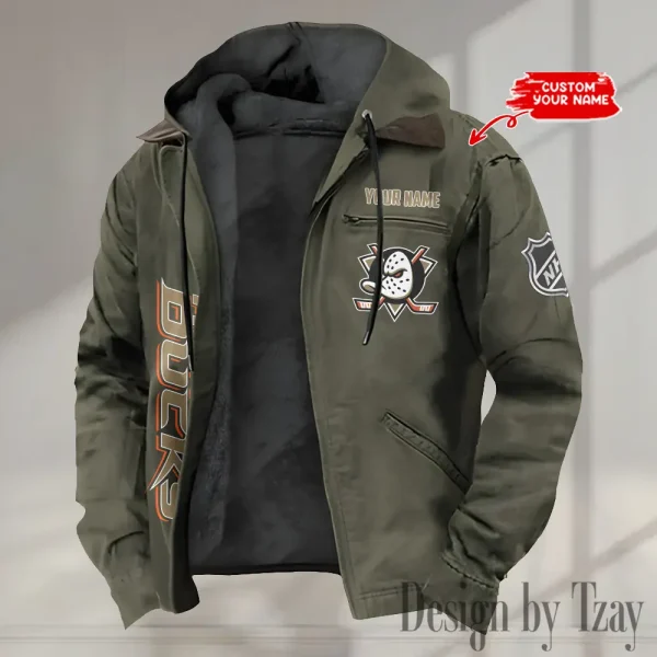 Anaheim Ducks Men's Casual Padded Jacket Hooded Trending 2025 SPTPJH111 - Image 4