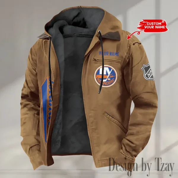 New York Islanders  Men's Casual Padded Jacket Hooded Trending 2025 SPTPJH113 - Image 2
