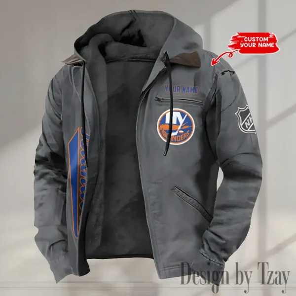 New York Islanders  Men's Casual Padded Jacket Hooded Trending 2025 SPTPJH113 - Image 3