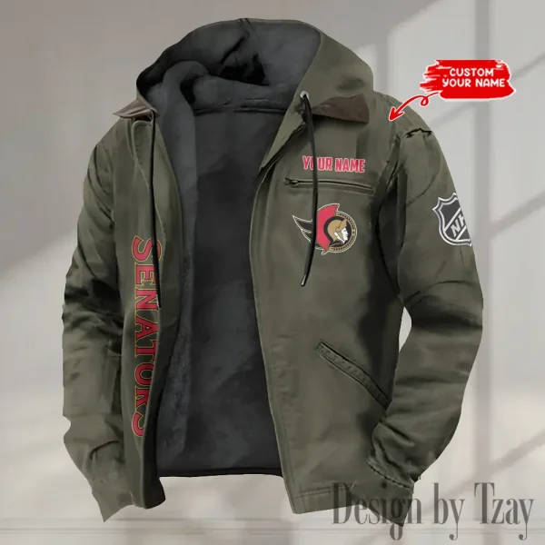 Ottawa Senators Men's Casual Padded Jacket Hooded Trending 2025 SPTPJH115