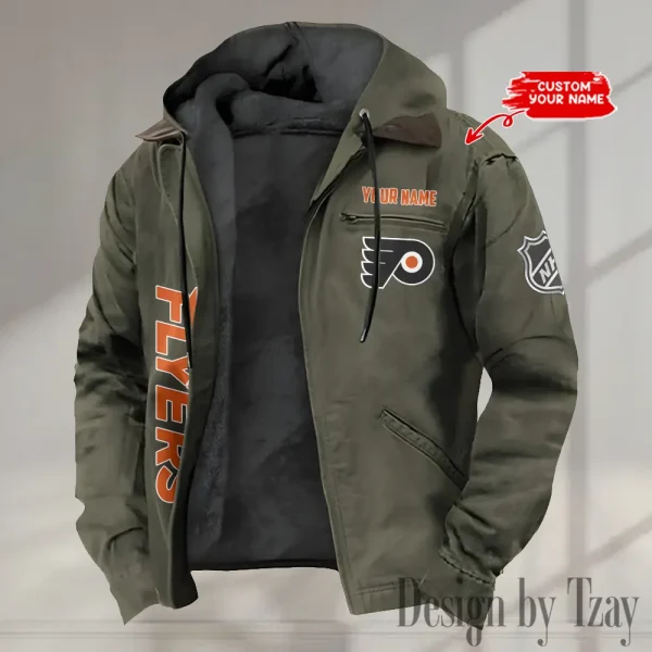 Philadelphia Flyers Men's Casual Padded Jacket Hooded Trending 2025 SPTPJH116