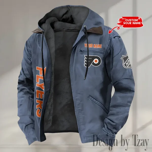Philadelphia Flyers Men's Casual Padded Jacket Hooded Trending 2025 SPTPJH116 - Image 4