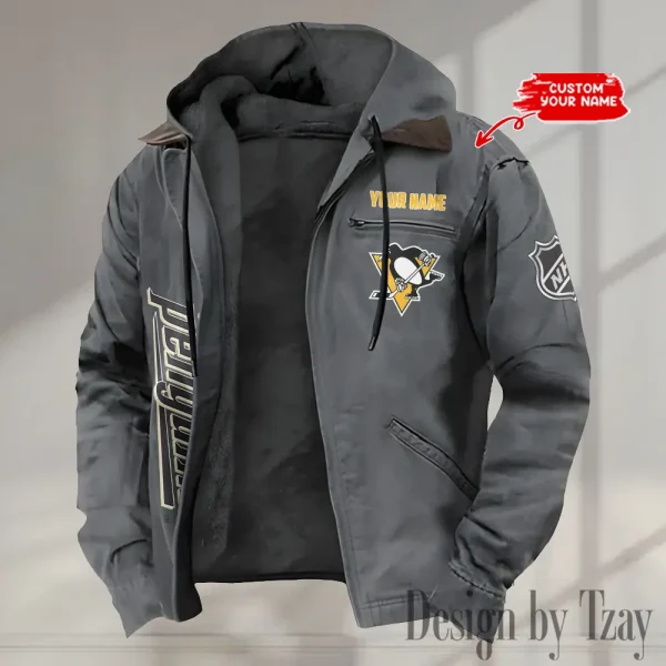 Pittsburgh Penguins Men's Casual Padded Jacket Hooded Trending 2025 SPTPJH117