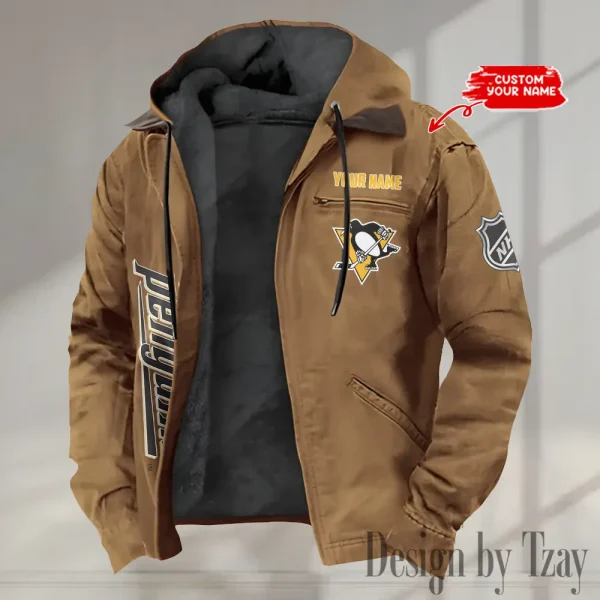 Pittsburgh Penguins Men's Casual Padded Jacket Hooded Trending 2025 SPTPJH117 - Image 3