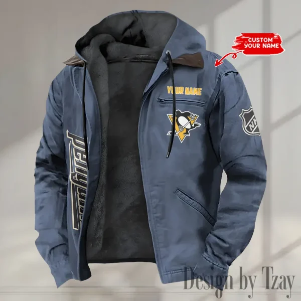Pittsburgh Penguins Men's Casual Padded Jacket Hooded Trending 2025 SPTPJH117 - Image 4