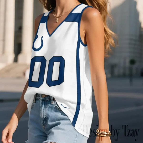Indianapolis Colts Summer Casual Women's Tank Vest Sleeveless SPTVNECKWVTS465