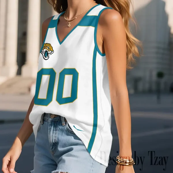 Jacksonville Jaguars Summer Casual Women's Tank Vest Sleeveless SPTVNECKWVTS466