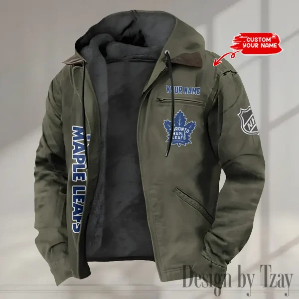 Toronto Maple Leafs Men's Casual Padded Jacket Hooded Trending 2025 SPTPJH122 - Image 2