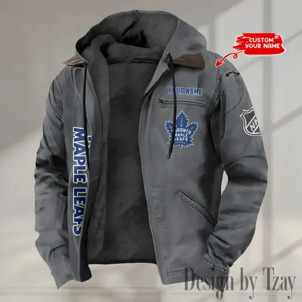 Toronto Maple Leafs Men's Casual Padded Jacket Hooded Trending 2025 SPTPJH122 - Image 4