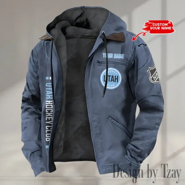Utah Hockey Club Men's Casual Padded Jacket Hooded Trending 2025 SPTPJH123 - Image 4
