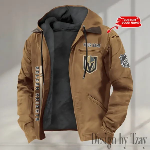 Vegas Golden Knights Men's Casual Padded Jacket Hooded Trending 2025 SPTPJH125 - Image 2