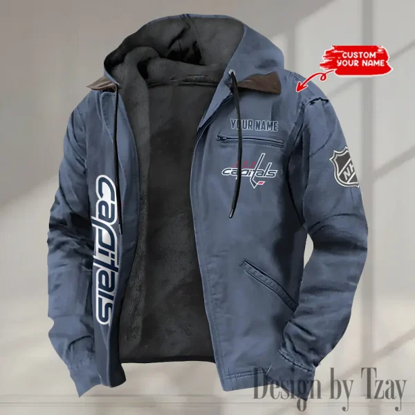 Washington Capitals Men's Casual Padded Jacket Hooded Trending 2025 SPTPJH126 - Image 2