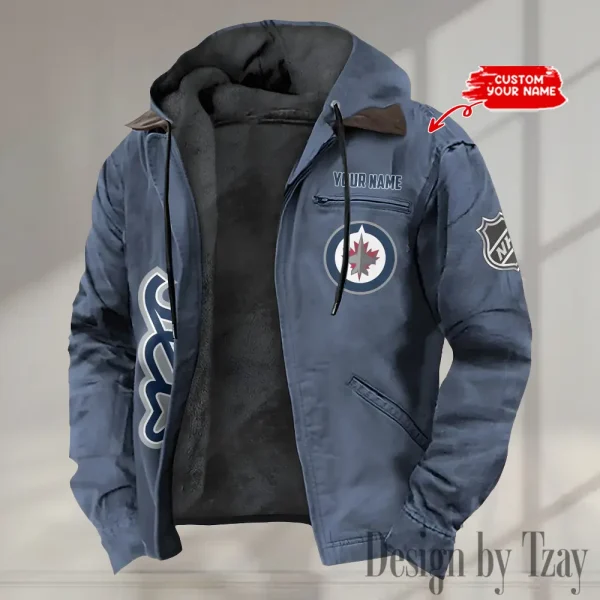 Winnipeg Jets Men's Casual Padded Jacket Hooded Trending 2025 SPTPJH127 - Image 3