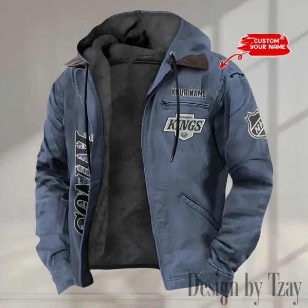 Los Angeles Kings Men's Casual Padded Jacket Hooded Trending 2025 SPTPJH129